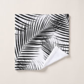 Palm Blätter - Black & White Cali Vibes #1 Badhandtuch Set (Waschlappen)