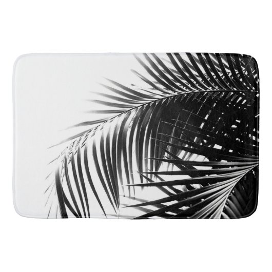 Palm Blätter Black & White Vibes #1 #tropical Badematte (Vorderseite)