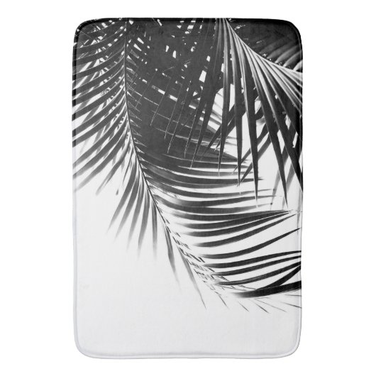 Palm Blätter Black & White Vibes #1 #tropical Badematte (Vorderseite Vertikal)