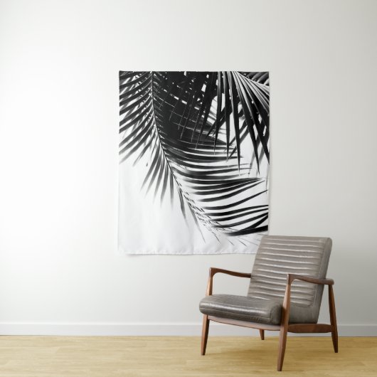 Palm Blätter Black & White Vibes #1 #tropical Wandteppich (Beispiel)