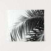 Palm Blätter Black & White Vibes #1 #tropical Wandteppich (Vorderseite (Horizontal))