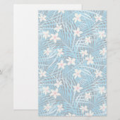 Palm Blätter Blaues Muster Briefpapier (Vorne/Hinten)