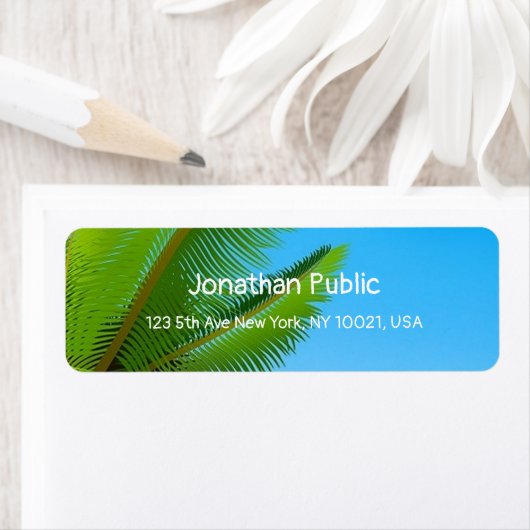 Palm-Blätter Blue Sky Elegante gezeichnete Vorlage (Insitu)