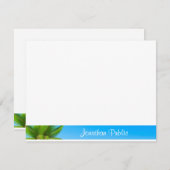Palm Blätter Blue Sky White Wolken Handschrift Mitteilungskarte (Vorne/Hinten)