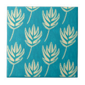 Palm Blätter Cream und Blue Green Fliese (Vorderseite)