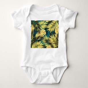 Palm-Blätter: Dunkel Vintag tropisch Baby Strampler