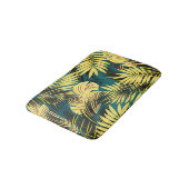 Palm-Blätter: Dunkel Vintag tropisch Badematte (Schrägansicht)