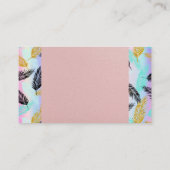 Palm-Blätter | Farbige Mischung | Rosa Textur Visitenkarte (Rückseite)