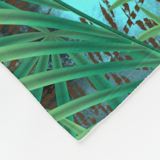 Palm-Blätter Fleecedecke (Ecke)
