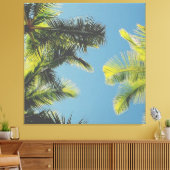 Palm Blätter Foto Tropical Summer Sky Retro Vibe Leinwanddruck (Insitu (Wohnzimmer))