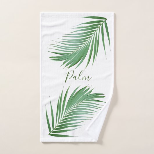 Palm Blätter Fronds Design Badehandtuch Set (Handtuch)