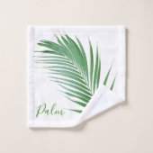 Palm Blätter Fronds Design Badehandtuch Set (Waschlappen)