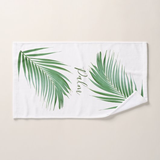 Palm Blätter Fronds Design Badehandtuch Set (Handtuch)