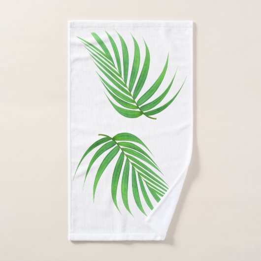 Palm Blätter Fronds Design Badehandtuch Set (Handtuch)