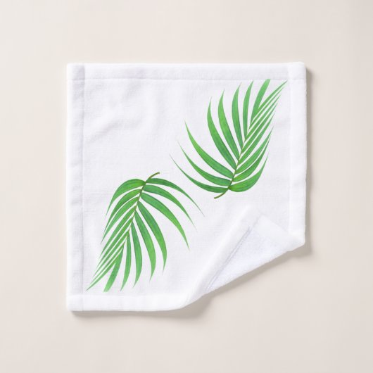 Palm Blätter Fronds Design Badehandtuch Set (Waschlappen)