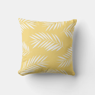 Palm Blätter Fronten Gelb und Weiß Muster Kissen