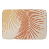 Palm-Blätter Gelbe Orangen-Streifen #1 #tropical # Badematte (Vorderseite)