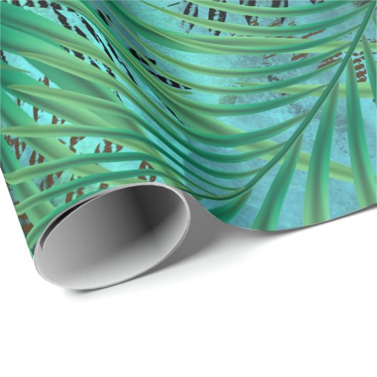 Palm-Blätter Geschenkpapier (Rolleneckpunkt)