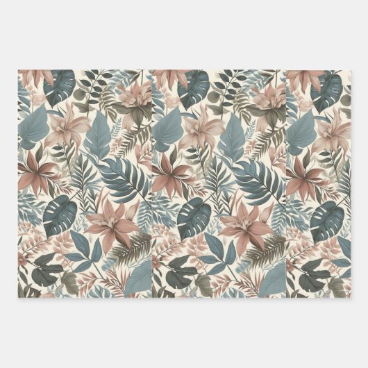 Palm-Blätter Geschenkpapier Set (Vorderseite 3)