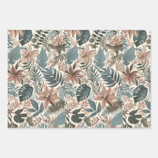 Palm-Blätter Geschenkpapier Set (Vorderseite 2)