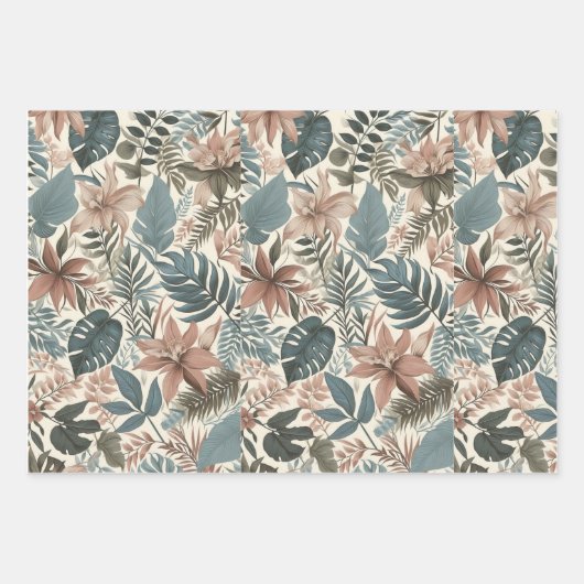 Palm-Blätter Geschenkpapier Set (Vorderseite)