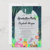 Palm Blätter Glitzer Grad Cap, Abschluss Einladung (Vorderseite)