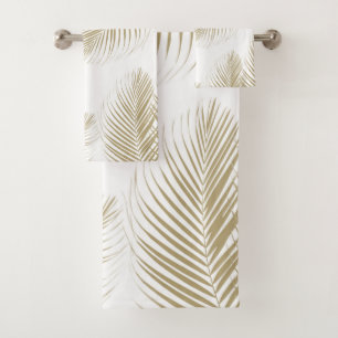 Palm Blätter - Gold Cali Vibes #3 Badhandtuch Set