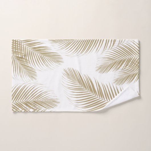 Palm Blätter - Gold Cali Vibes #3 Badhandtuch Set (Handtuch)