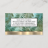 Palm-Blätter | Gold-Metallic-Trimm Visitenkarte (Rückseite)