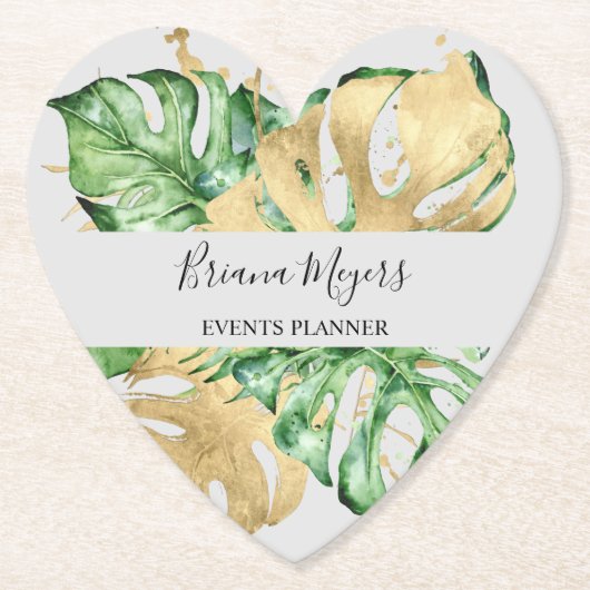 Palm Blätter Gold Tropical Gold Sand Untersetzer (Vorderseite)