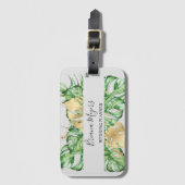 Palm Blätter Gold Tropical Sand Gepäckanhänger (Vorderseite Vertikal)