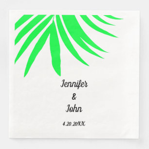Palm Blätter Grün Weiß Custom Tropical Wedding Serviette