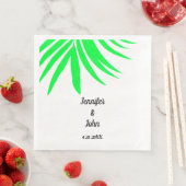 Palm Blätter Grün Weiß Custom Tropical Wedding Serviette (Beispiel)