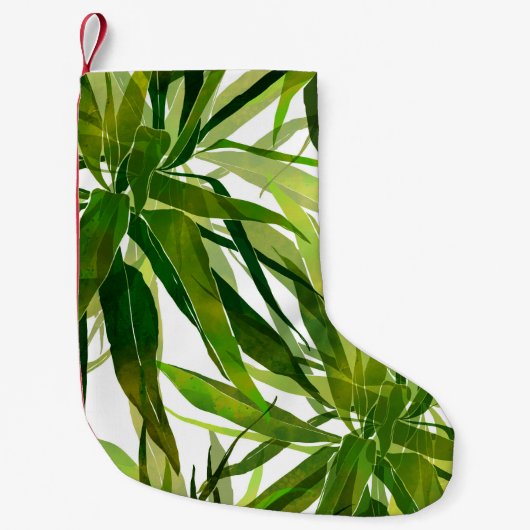 Palm-Blätter Handgemalte Muster Kleiner Weihnachtsstrumpf (Vorderseite)
