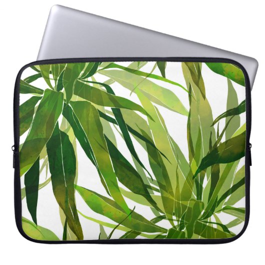 Palm-Blätter Handgemalte Muster Laptopschutzhülle (Vorderseite)