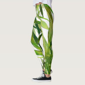 Palm-Blätter Handgemalte Muster Leggings (Links)