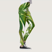Palm-Blätter Handgemalte Muster Leggings (Rechts)