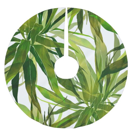 Palm-Blätter Handgemalte Muster Polyester Weihnachtsbaumdecke (Vorderseite)