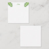 Palm Blätter Handgeschriebene Skripte Moderne Eleg Mitteilungskarte (Vorne/Hinten)