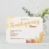 Palm Blätter HerbstfarbenErntedankfest Abendessen Einladung (Stehend Vorderseite)