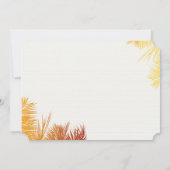 Palm Blätter HerbstfarbenErntedankfest Abendessen Einladung (Rückseite)