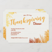Palm Blätter HerbstfarbenErntedankfest Abendessen Einladung (Vorne/Hinten)