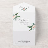 Palm Blätter Hibiskus Tropical Elegante Hochzeit All In One Einladung (Außenbereich)