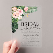 Palm Blätter Hibiskus Tropical Floral Bridal Brunc Acryleinladungen (Insitu (Handheld))