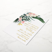 Palm Blätter Hibiskus Tropische Destination Folieneinladung (Gedreht)