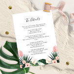 Palm Blätter Hibiskus Tropische Hochzeiten Details Begleitkarte<br><div class="desc">Eine elegante tropische Palme Blätter,  blumengeschmückte Hochzeitskarte,  leicht zu personalisieren mit Ihrer Formulierung. ANKUNFT: Wenn Sie eine Anpassung des Designs benötigen,  kontaktieren Sie mich bitte per Chat; wenn Sie Informationen über Ihre Bestellung,  Versandoptionen,  etc. benötigen,  wenden Sie sich bitte direkt an den Zazzle Support https://help.zazzle.com/hc/en-us/articles/221463567-How-Do-I-Contact-Zazzle-Customer-Support-.</div>