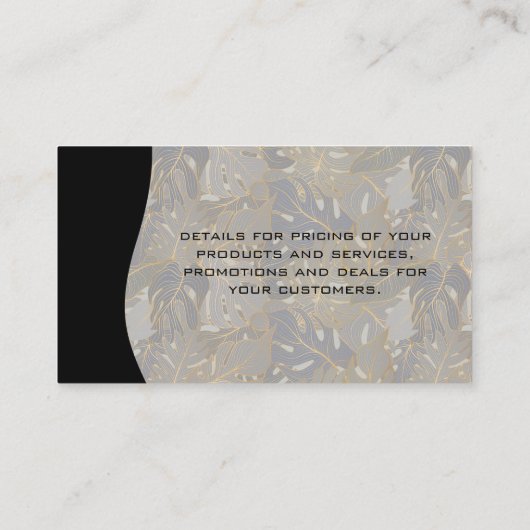 Palm Blätter Hintergrund | QR-Code Visitenkarte (Rückseite)