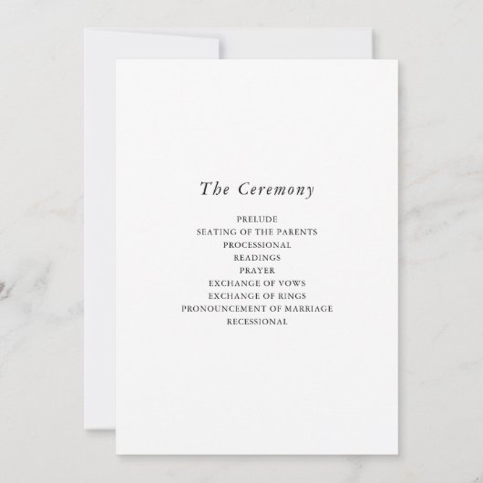 Palm Blätter Hochzeitsprogramm (Rückseite)