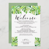 Palm Blätter Hochzeitstag Begrüßungsbrief Einladung (Vorne/Hinten)