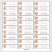 Palm-Blätter | Hydrangea Blooms Guest Address List Aufkleber (Blatt)